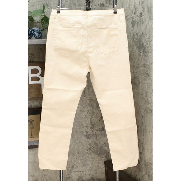 NWT DG2 Floral Fray Hem Ankle Jeans 16W Tall Cream - Picture 5 of 7